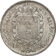 1 Riksdaler Specie - Carl XIV Johan reverse image