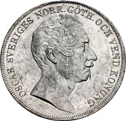 1 Riksdaler Specie - Oscar I large head obverse image