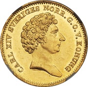 1 Ducat - Carl XIV Johan Type 2; lighter obverse image