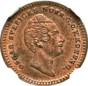½ Öre - Oscar I Pattern strike obverse image
