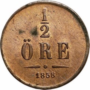½ Öre - Oscar I reverse image