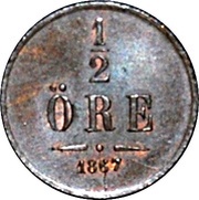½ Öre - Carl XV reverse image