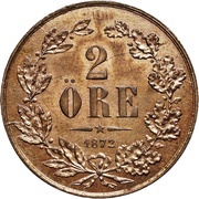 2 Öre - Carl XV reverse image