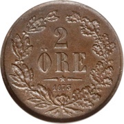 2 Öre - Oscar II reverse image