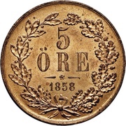 5 Öre - Oscar I reverse image