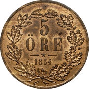 5 Öre - Carl XV reverse image