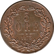 5 Öre - Oscar II reverse image