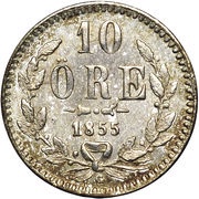 10 Öre - Oscar I reverse image