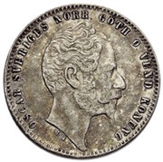 1 Riksdaler Riksmynt - Oscar I long goatee obverse image