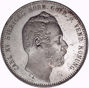2 Riksdaler Riksmynt - Carl XV Big head; small date obverse image