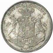 1 Riksdaler Specie - Oscar I Pattern strike, Sweden, 1855 reverse image