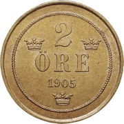 2 Öre - Oscar II large letters reverse image