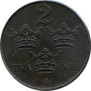 2 Öre - Gustaf V reverse image