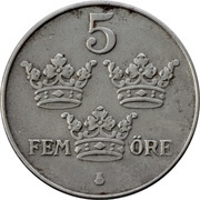 5 Öre - Gustaf V reverse image