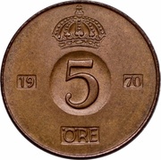 5 Öre - Gustaf VI Adolf reverse image