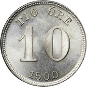 10 Öre - Oscar II, Sweden, 1880-1904 reverse image