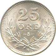 25 Öre - Gustaf V reverse image