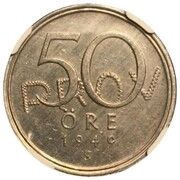 50 Öre - Gustaf V Pattern strike reverse image