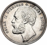 1 Krona - Oscar II "O" in title obverse image