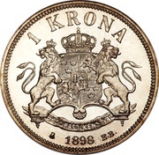 1 Krona - Oscar II, Sweden, 1890-1904 reverse image