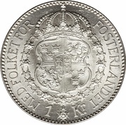 1 Krona - Gustaf V, Sweden, 1910-1942 reverse image