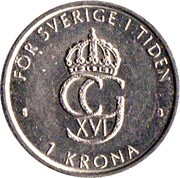 1 Krona - Carl XVI Gustaf New Millennium reverse image