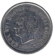 1 Krona - Carl XVI Gustaf 40 years of Reign obverse image