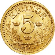 5 Kronor - Oscar II reverse image