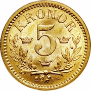 5 Kronor - Oscar II reverse image