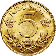 5 Kronor - Gustaf V reverse image