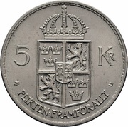 5 Kronor - Gustaf VI Adolf, Sweden, 1972-1973 reverse image