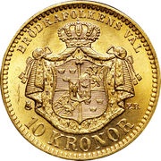 10 Kronor - Oscar II reverse image