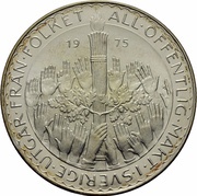 50 Kronor - Carl XVI Gustaf Constitutional Reform, Sweden, 1975 reverse image
