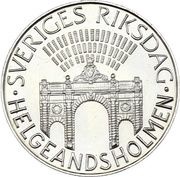 100 Kronor - Carl XVI Gustaf Parliament Helgeandsholmen obverse image