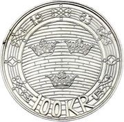 100 Kronor - Carl XVI Gustaf Parliament Helgeandsholmen, Sweden, 1983 reverse image
