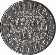 200 Kronor - Carl XVI Gustaf Ice hockey World Championships obverse image