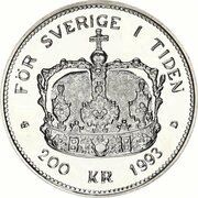 200 Kronor - Carl XVI Gustaf 20 years of Reign, Sweden, 1993 reverse image