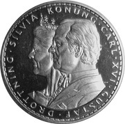 200 Kronor - Carl XVI Gustaf Royal Silver Wedding Anniversary obverse image