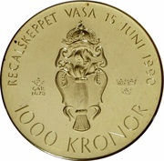 1000 Kronor - Carl XVI Gustaf Regalskeppet Vasa reverse image