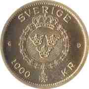 1000 Kronor - Carl XVI Gustaf Death of Gustav III, Sweden, 1992 reverse image