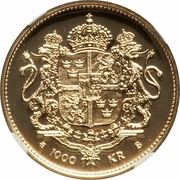 1000 Kronor - Carl XVI Gustaf Birthday, Sweden, 1996 reverse image