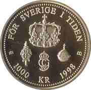 1000 Kronor - Carl XIV Gustaf Silver Jubilee reverse image