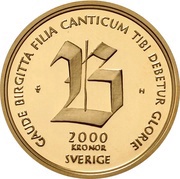 2000 Kronor - Carl XIV Gustaf Saint Birgitta obverse image