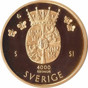 4000 Kronor - Carl XVI Gustaf Princess Marriage, Sweden, 2010 reverse image