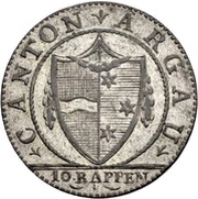1 Batzen / 10 Rappen pointed shield obverse image