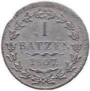 1 Batzen Small Date, Switzerland, 1807 reverse image
