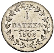 1 Batzen, Switzerland, 1808-1809 reverse image