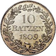 10 Batzen, Switzerland, 1808-1818 reverse image