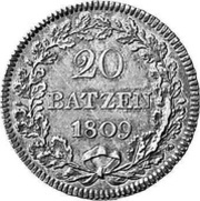 20 Batzen, Switzerland, 1809 reverse image