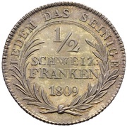 ½ Franken, Switzerland, 1809 reverse image